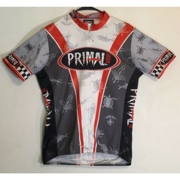 Primal Wear Cycling Jersey Shirt Mens Large Bold colors Red Black Gray - Picture 1 of 5